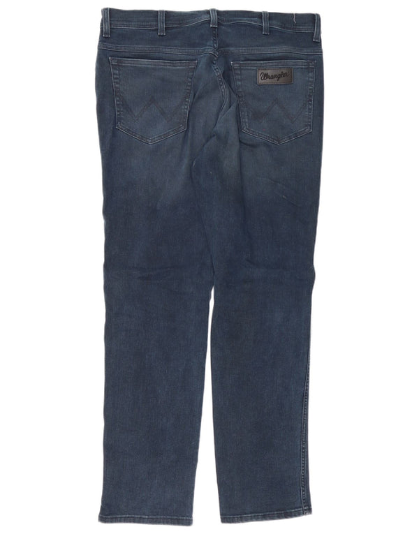 Wrangler Herre Texas Slim Jeans W36 L32 Marineblå Bomuld