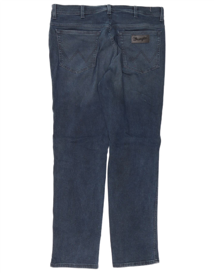 Wrangler Herre Texas Slim Jeans W36 L32 Marineblå Bomuld