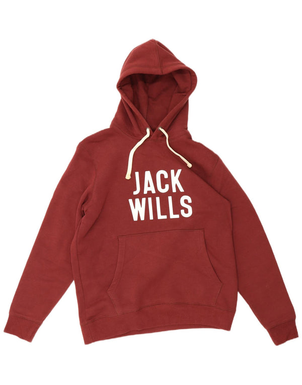 Jack Wills Herre grafisk hættetrøje Jumper Medium Bourgogne bomuld