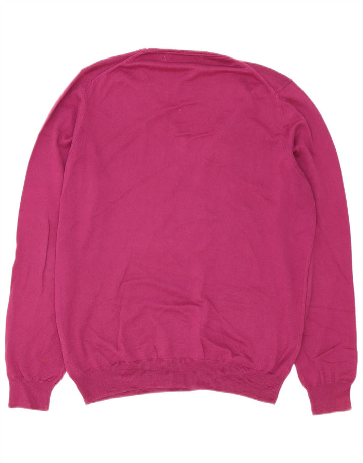 Zara Herre V-hals sweater Stor lilla bomuld