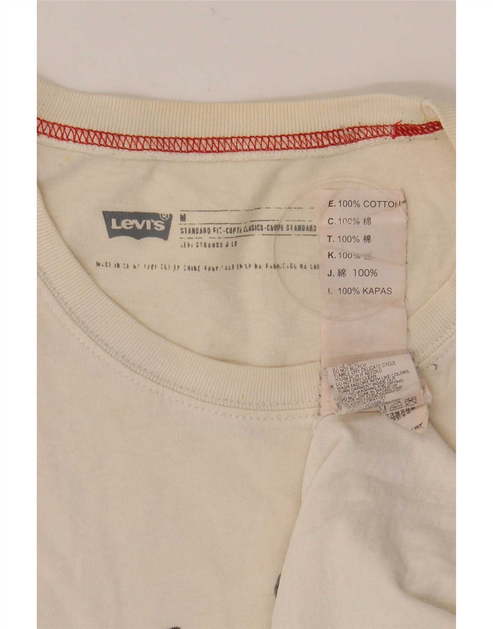 Levi's Herre Standard Fit Grafisk T-shirt Top Medium Hvid Bomuld
