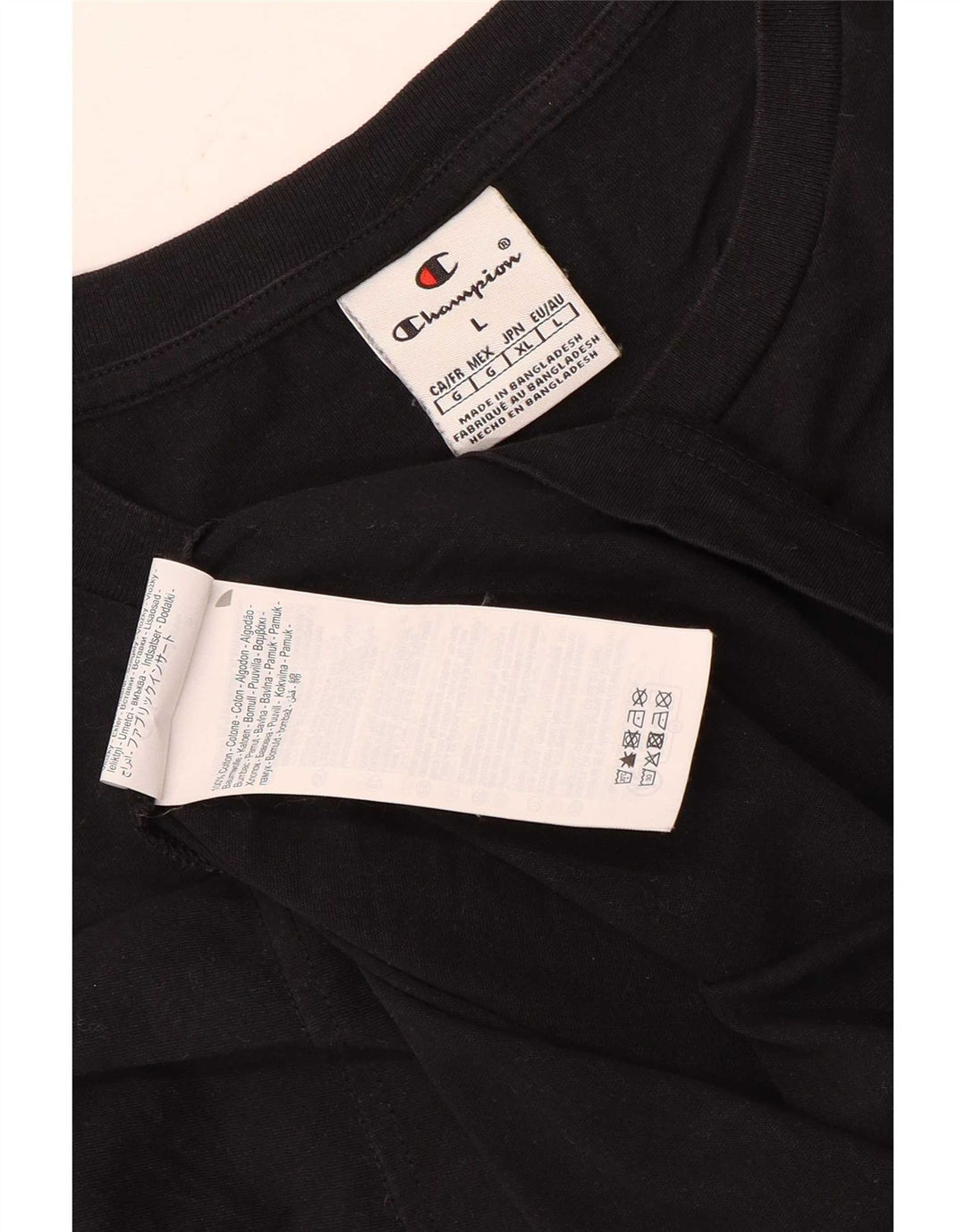 Champion Herre grafisk T-shirt Top Stor sort bomuld