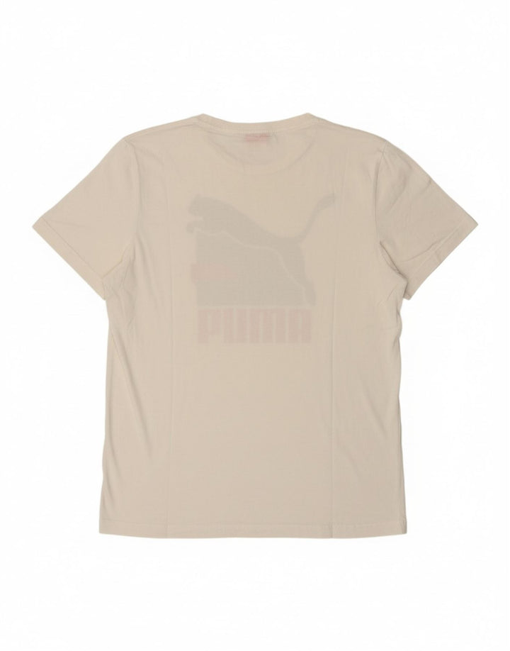 PUMA Mens Graphic T-Shirt Top Medium White Cotton