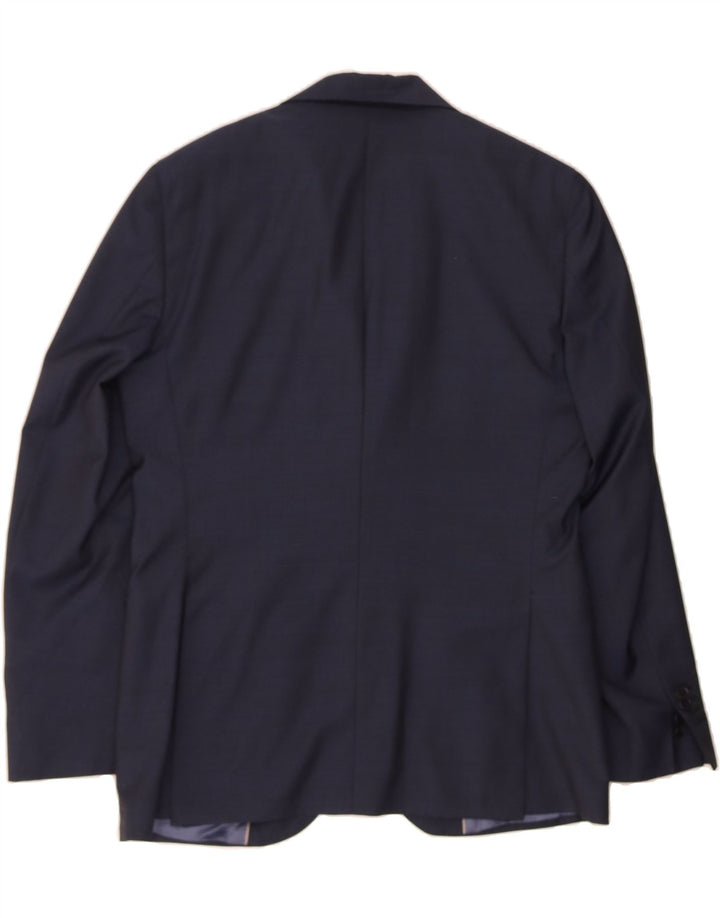 MASSIMO DUTTI Mens 2 Button Blazer Jacket EU 48 Medium Navy Blue Wool Vintage Massimo Dutti and Second-Hand Massimo Dutti from Messina Hembry 