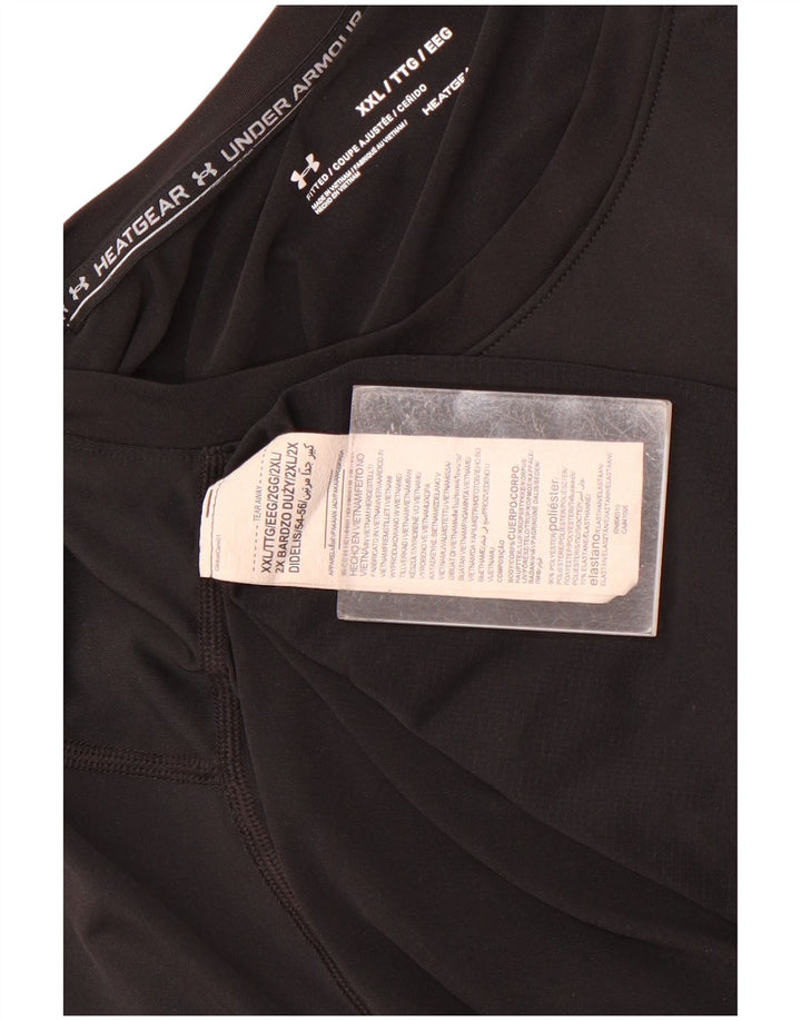 Under Armour Herre Heat Gear T-Shirt Top 2XL Sort Polyester