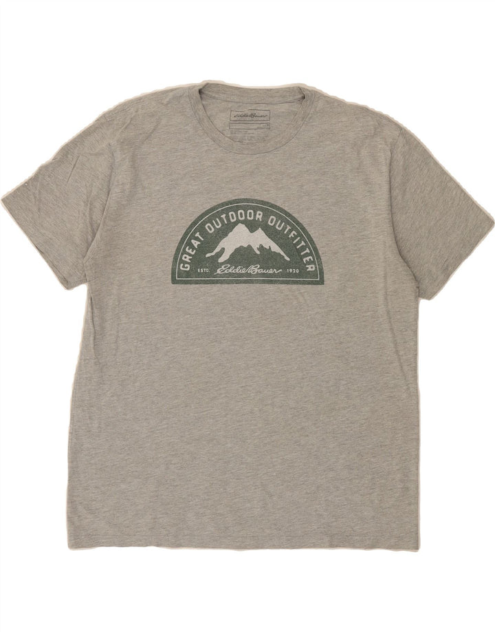 EDDIE BAUER Mens Graphic T-Shirt Top Medium Grey Cotton Vintage Eddie Bauer and Second-Hand Eddie Bauer from Messina Hembry 