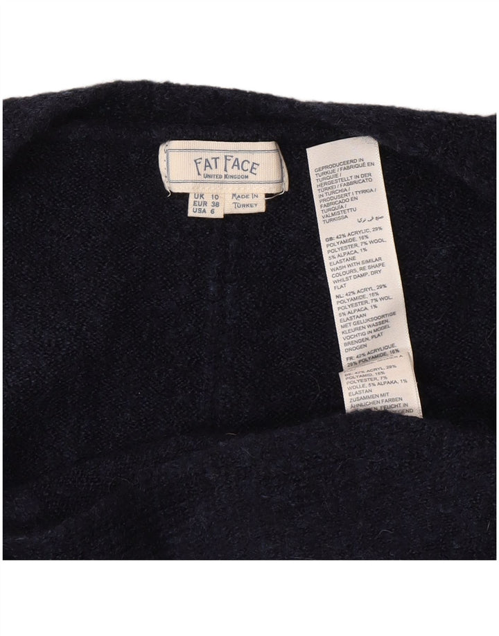 Fat Face Dame Oversized Open Cardigan Sweater UK 10 Small Navy Blue