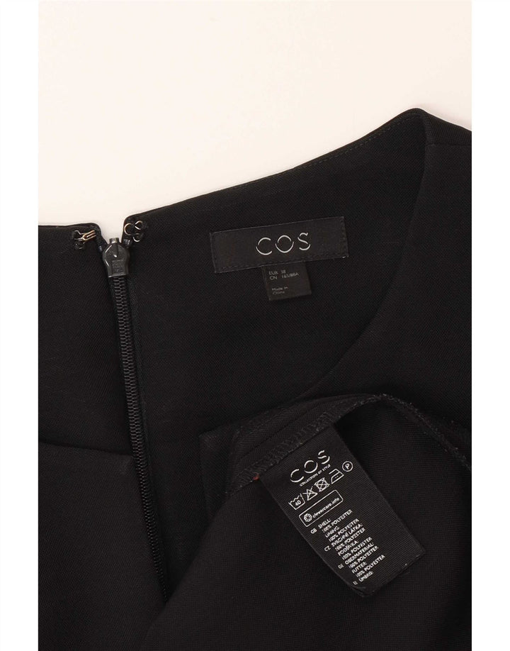 Cos Dame 3/4-ærmet Skede Kjole EU 38 Medium Sort Polyester