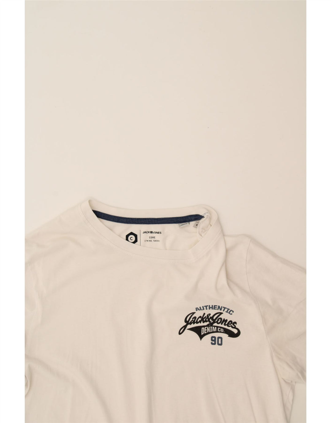 JACK & JONES Mens T-Shirt Top Small White Cotton Vintage Jack & Jones and Second-Hand Jack & Jones from Messina Hembry 