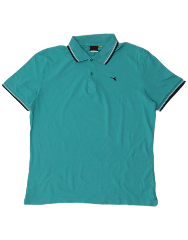 Diadora herre poloskjorte 2XL blå stribet bomuld