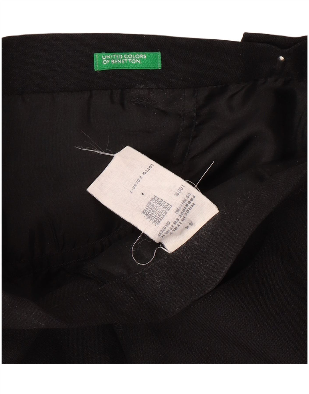 BENETTON Dame Højtalje Maxi Nederdel IT 44 Medium W25 Sort Polyester