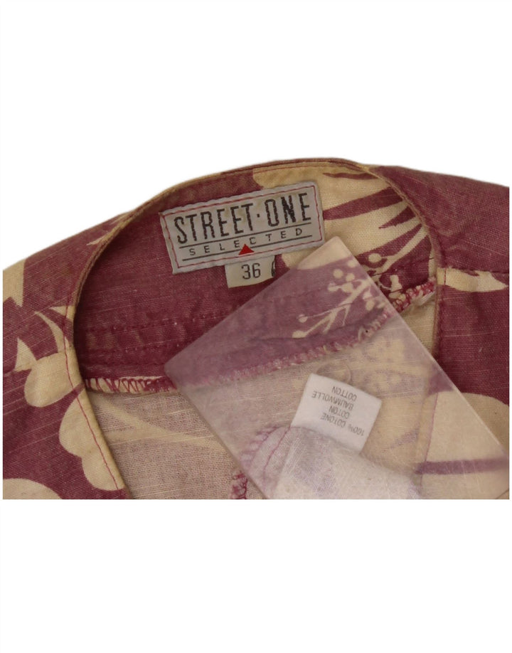 STREET ONE Dame Crop Jacket EU 36 Small Pink Floral Bomuld