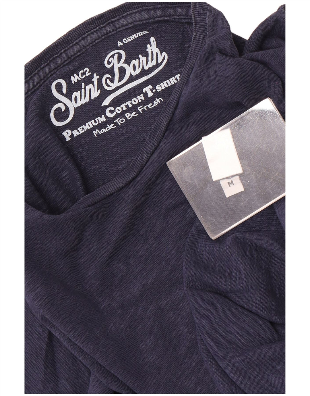 MC2 SAINT BARTH Herre T-shirt Top Medium Marineblå Flecked Bomuld