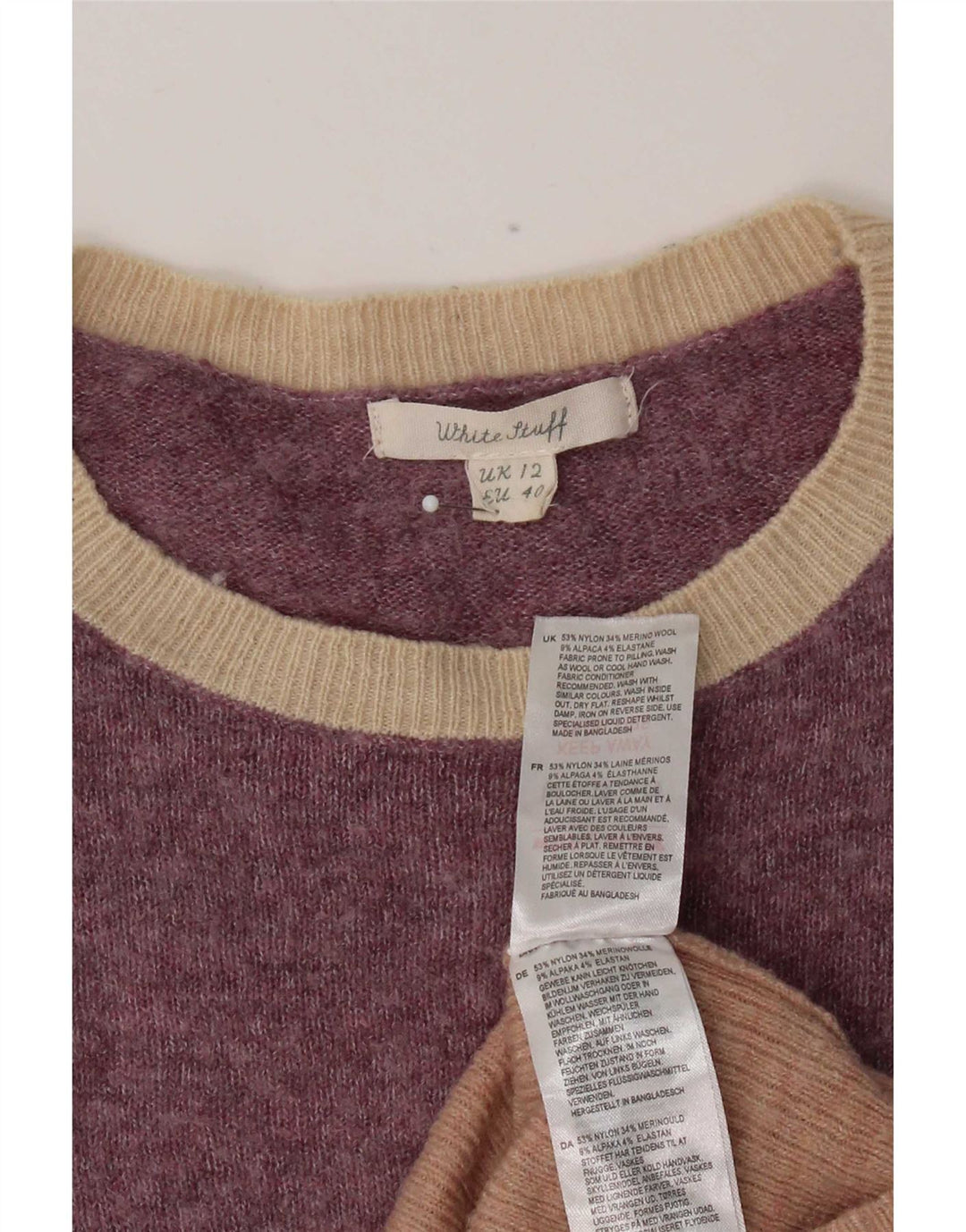 White Stuff Dame Jumper Sweater UK 12 Medium Lilla Colourblock