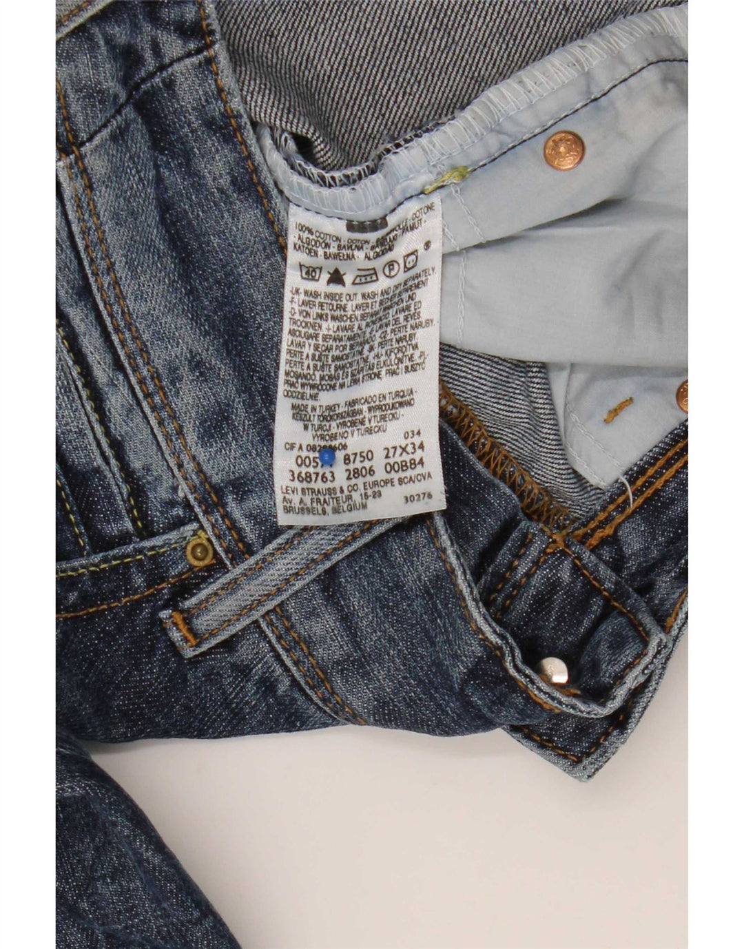 Levi's Dame 571 Slim Jeans W27 L34 Blå Bomuld