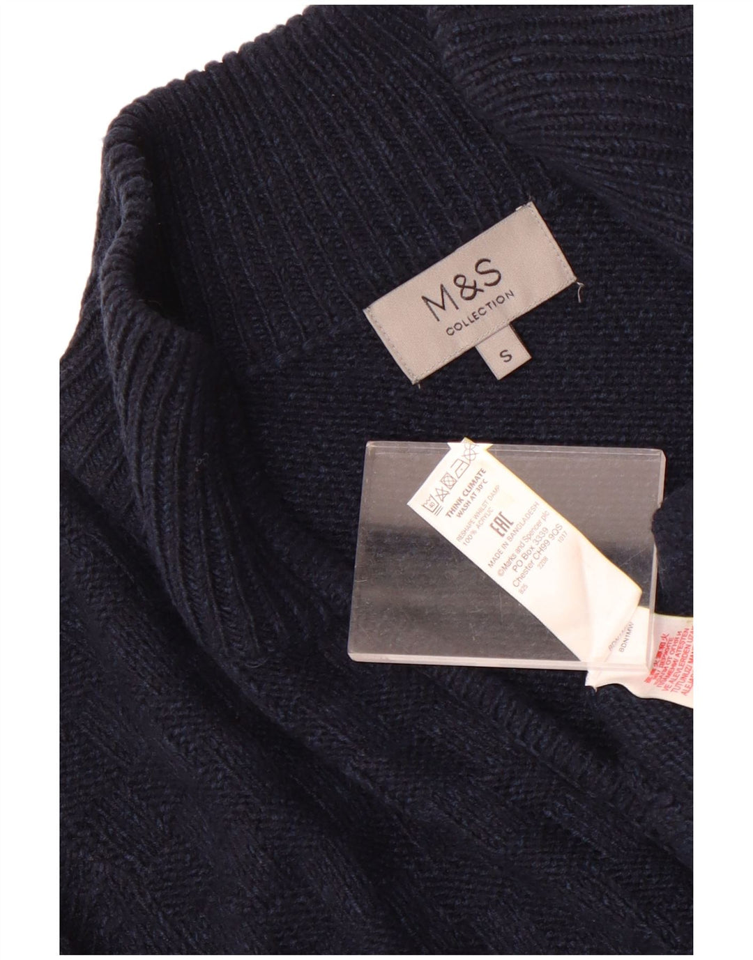 Marks & Spencer Herre Cardigan Sweater Lille marineblå akryl