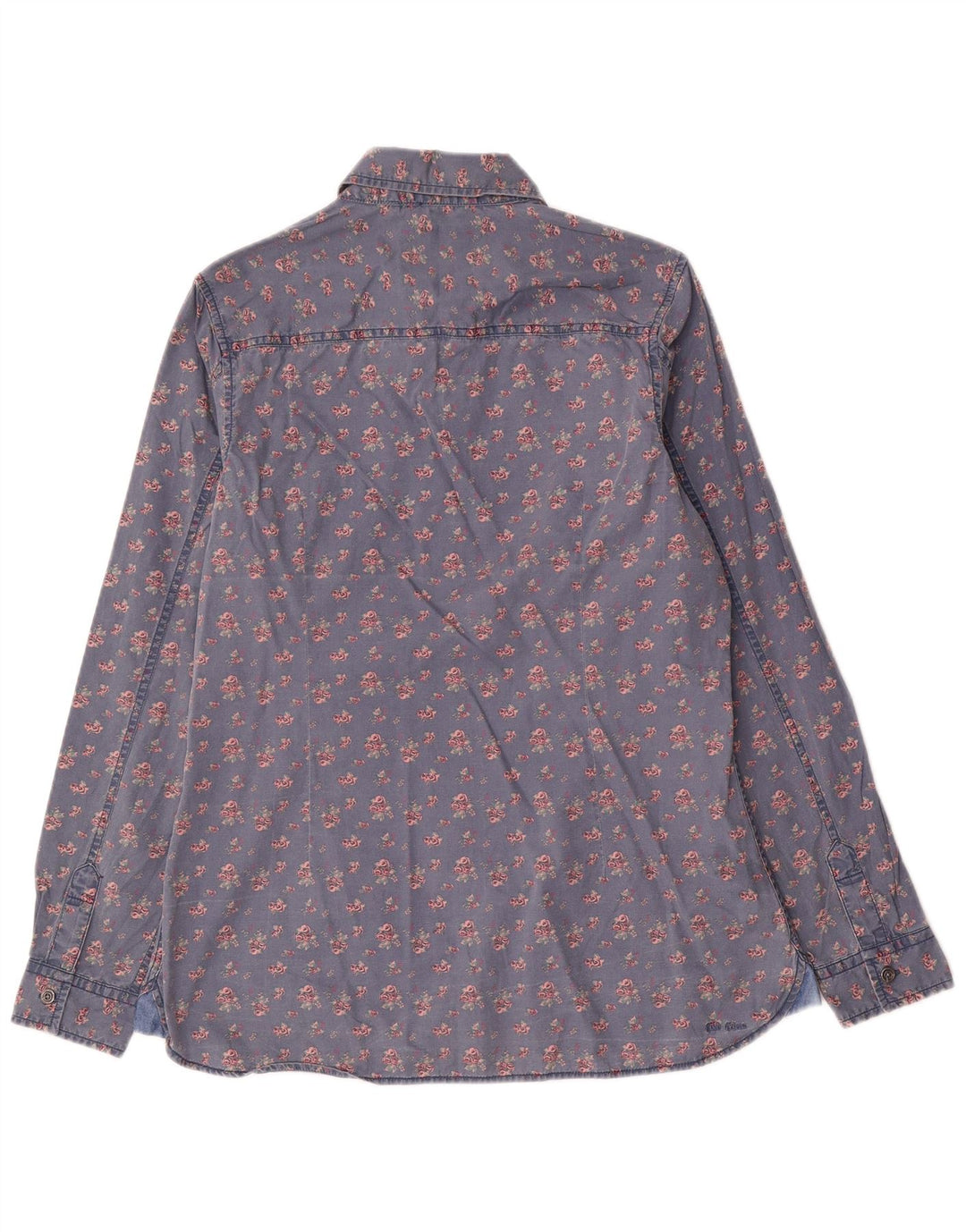 Fat Face Dameskjorte UK 14 Large Blue Floral Cotton