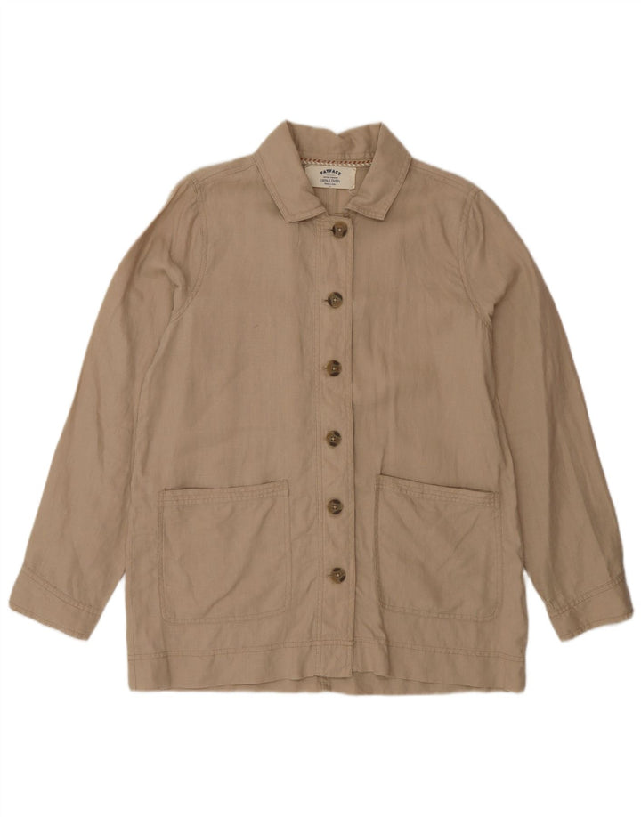 Fat Face Womens Utility Jacket UK 8 Small Beige Linen