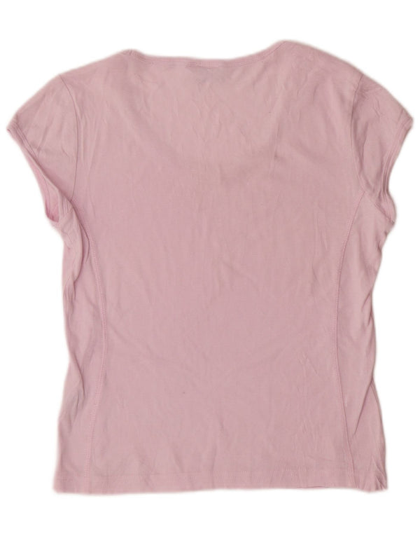 CHAMPION Dame T-Shirt Top UK 14 Stor Pink Bomuld