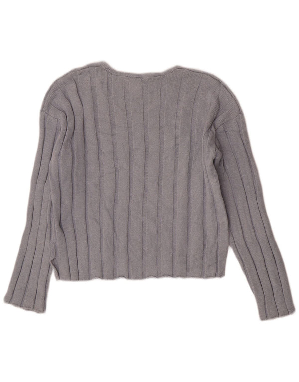 Zara Girls Crop V-hals sweater 13-14 år Blå Bomuld