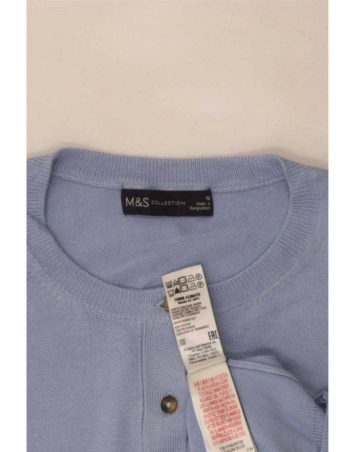 Marks & Spencer Dame Cardigan Sweater UK 16 Large Blue Viscose