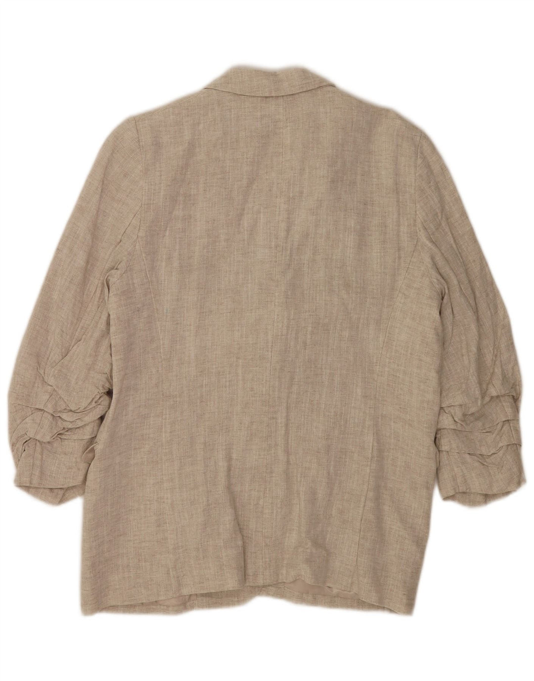 Marks & Spencer Dame 3/4 ærmet åben blazerjakke UK 14 Large Beige