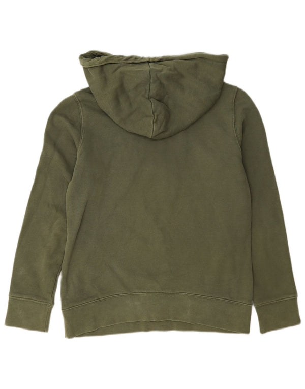 Adidas Womens Crop Graphic Hoodie Jumper UK 10 Small Green Bomuld