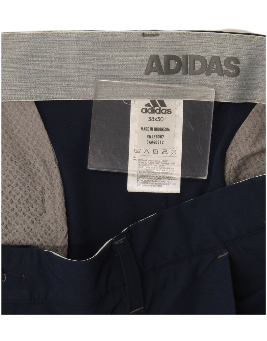 Adidas Slim Chino-bukser til mænd W38 L30 Marineblå polyester