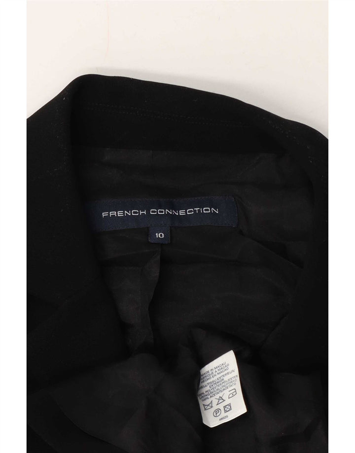 French Connection Dame 3 Button Blazer Jacket UK 10 Small Black Polyester