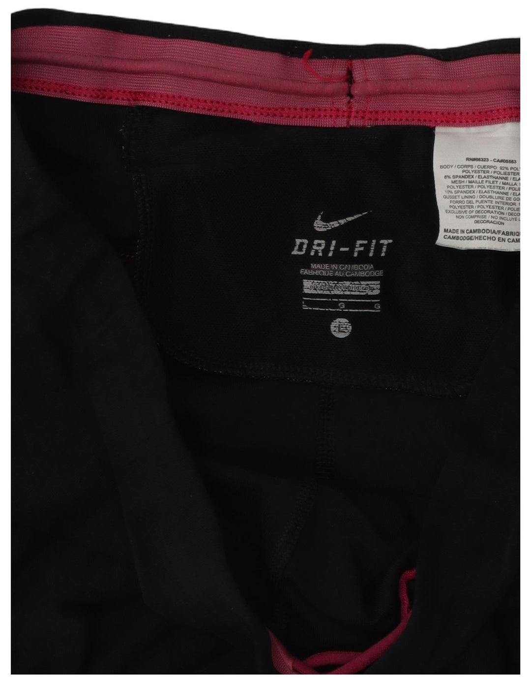 NIKE Dame Dri Fit Capri træningsdragt Bukser UK 16 Stor sort farveblok