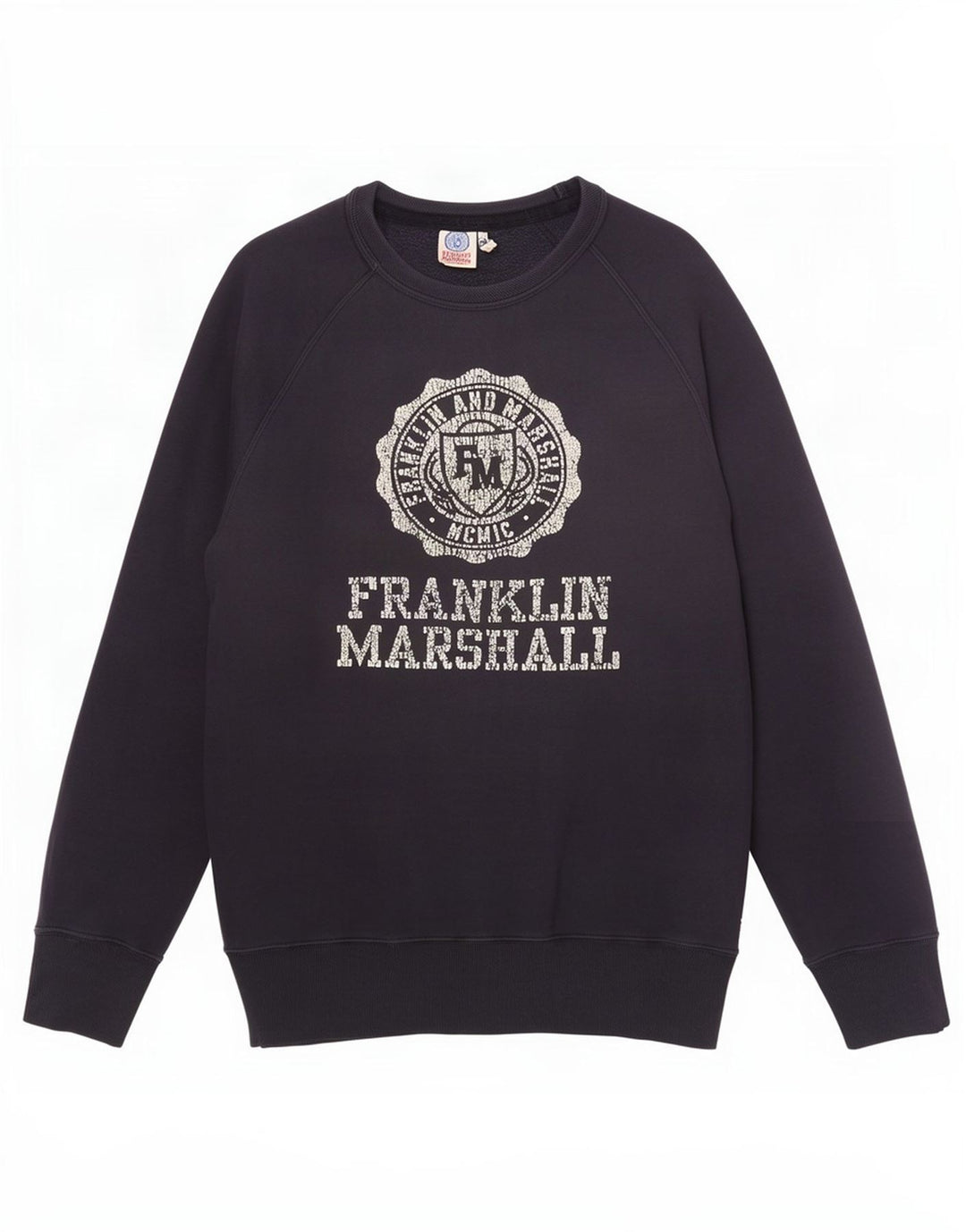 Franklin Marshall Herre Grafisk Sweatshirt Jumper Medium Navy Blue