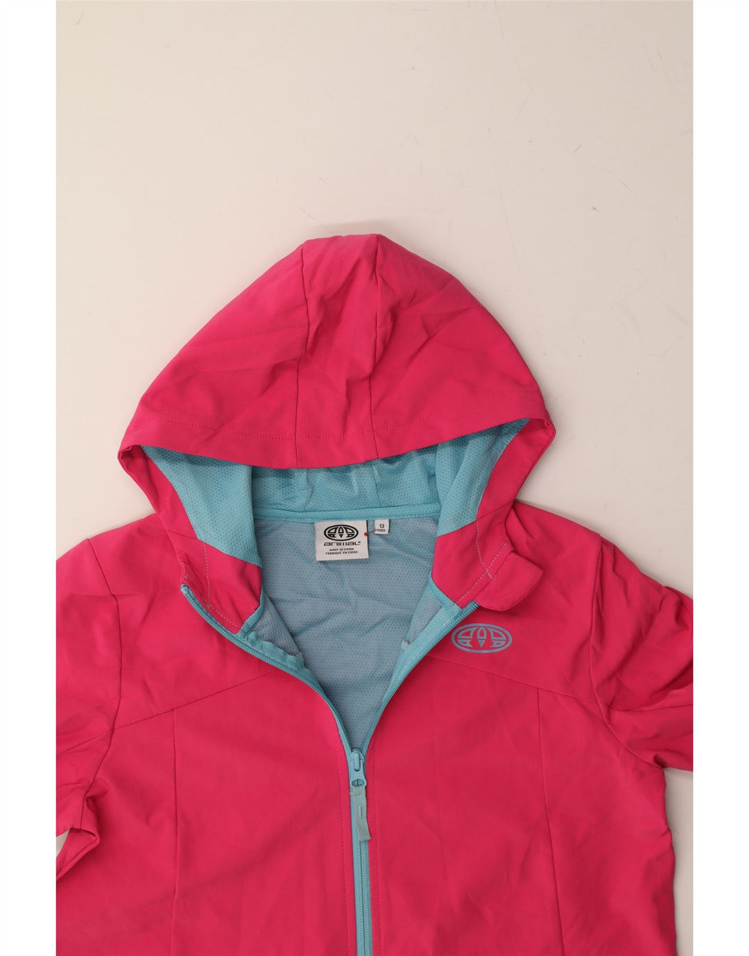 ANIMAL Girls Hooded Windbreaker Jacket 12-13 Years Pink Polyester Vintage Animal and Second-Hand Animal from Messina Hembry 