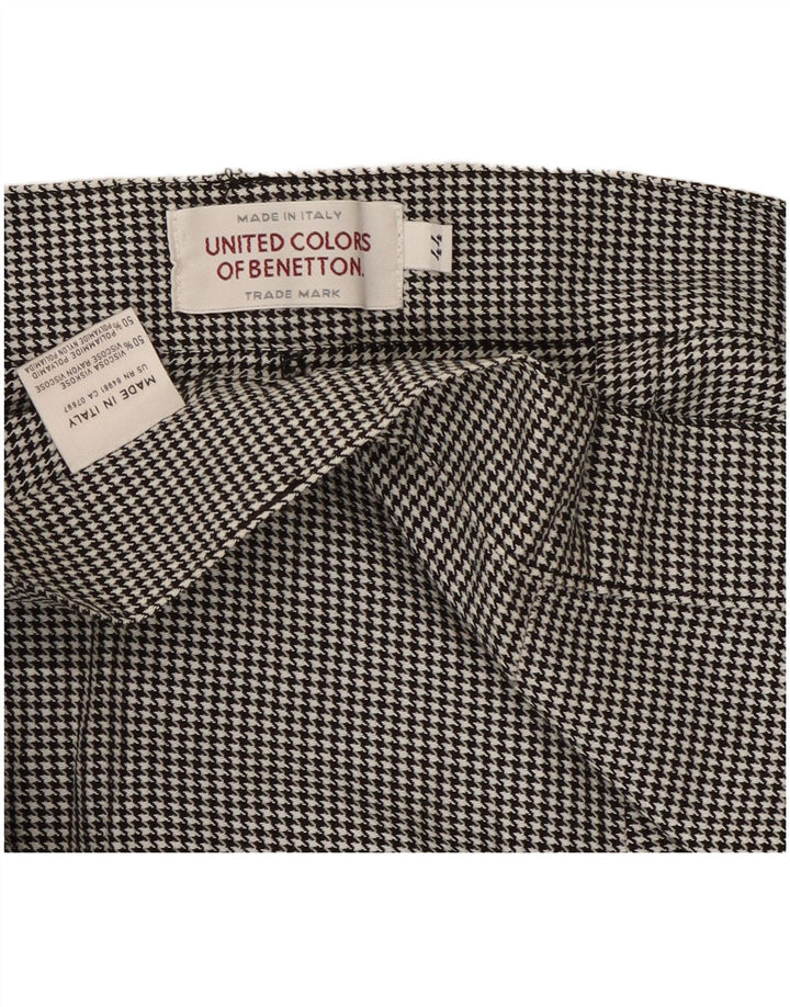 Benetton Casual Bukser til kvinder IT 44 Medium W28 L30 Sort Houndstooth
