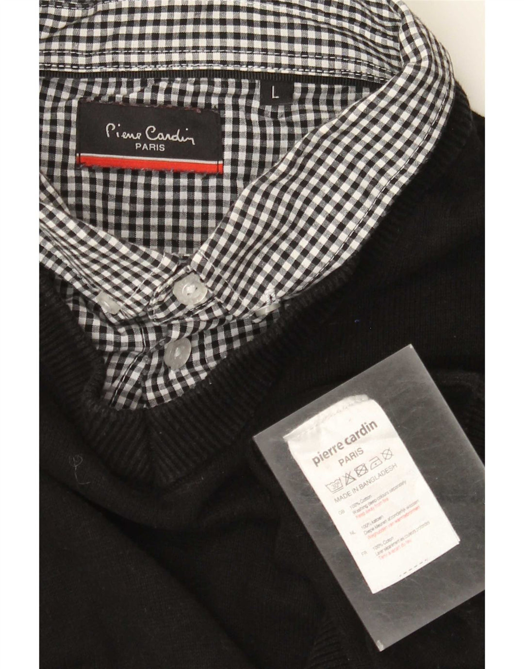 Pierre Cardin Herre V-hals sweater Stor sort bomuld