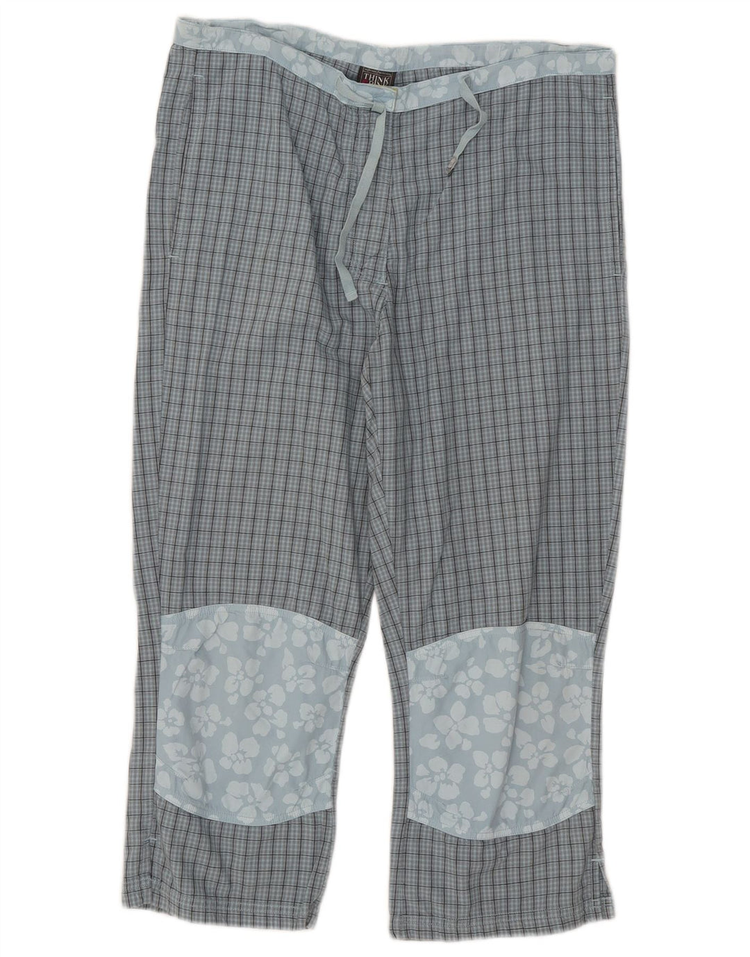 Tænk Pink Dame Capri Bukser W32 L21 Blue Check