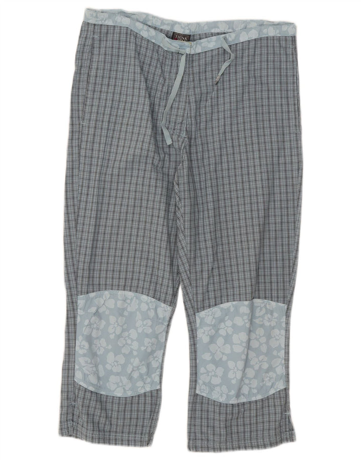 Tænk Pink Dame Capri Bukser W32 L21 Blue Check
