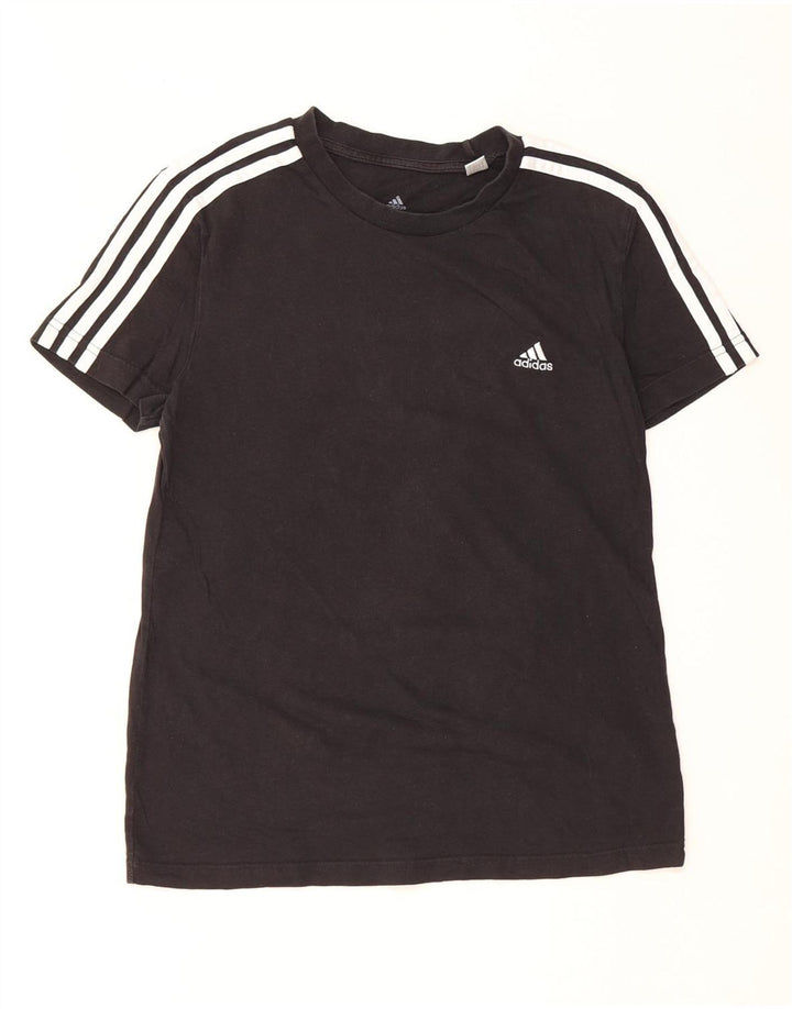 ADIDAS T-shirt top til kvinder DK 12/14 Medium Sort bomuld
