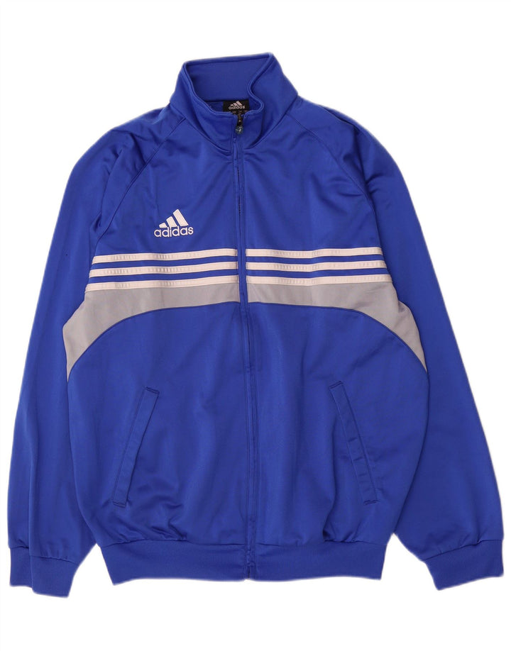 Adidas Træningsdragt til mænd Topjakke UK 40/42 Medium Blue Colourblock Polyester