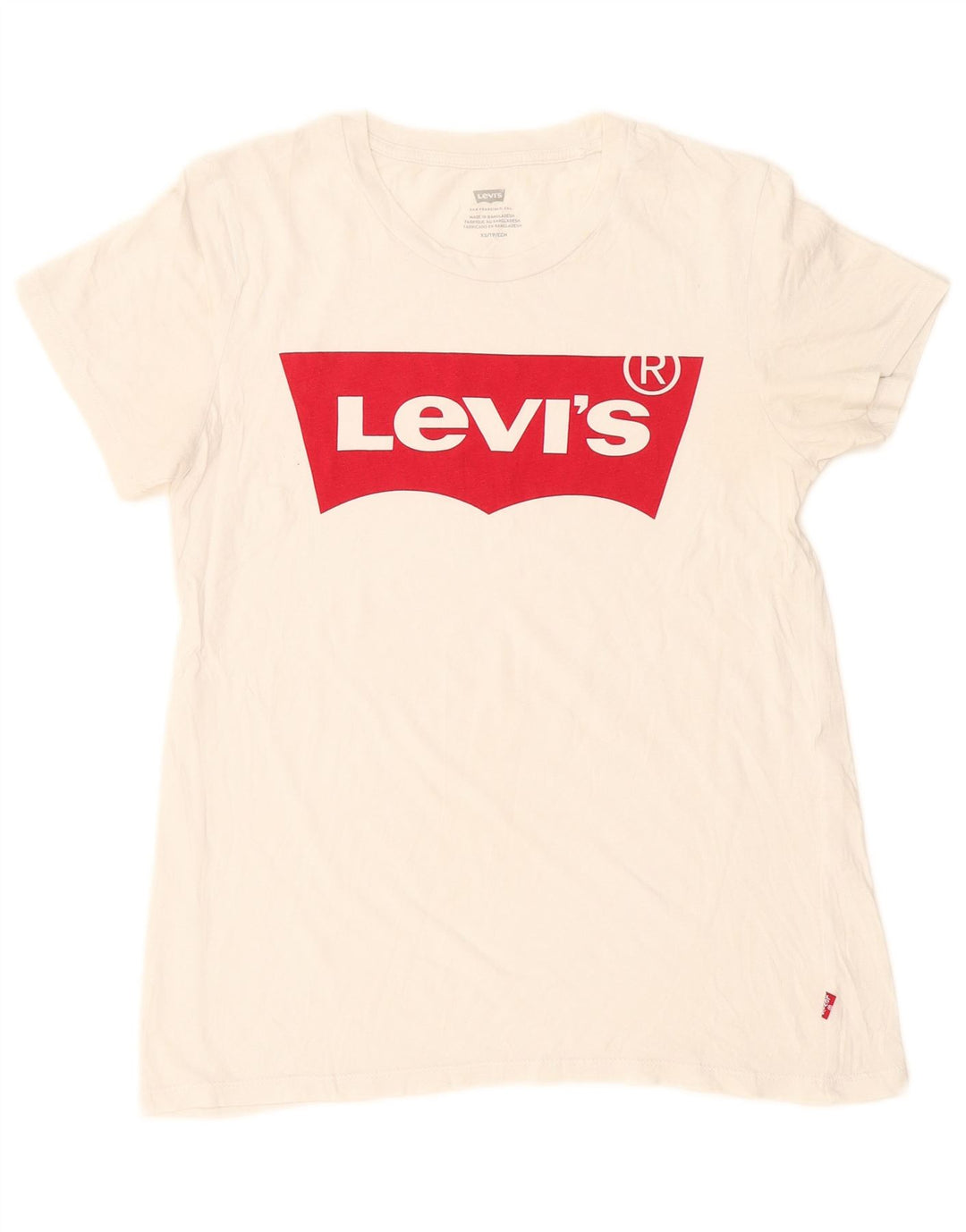 LEVI'S Womens Graphic T-Shirt Top UK 6 XS White
