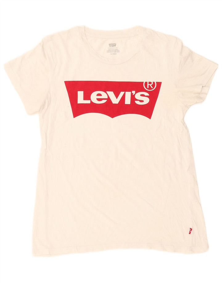 LEVI'S Womens Graphic T-Shirt Top UK 6 XS White