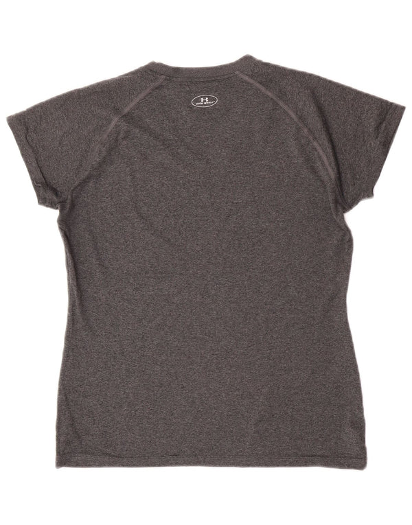 Under Armour Dame Heat Gear T-Shirt Top UK 10 Lille Grå