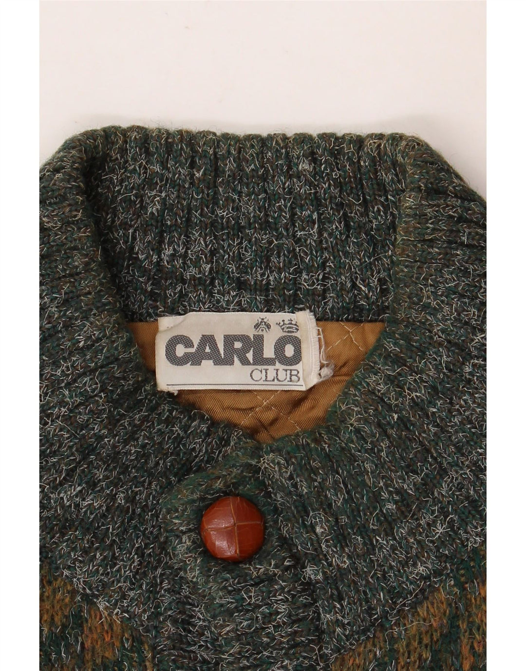 CARLO Herre Cardigan Sweater Stor Grøn Geometrisk