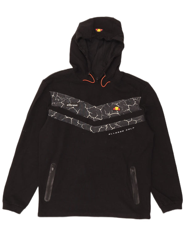 Ellesse Herre Hættetrøje Jumper Stor Sort Geometrisk Bomuld