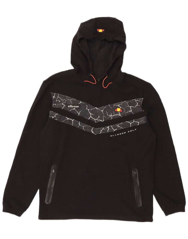 Ellesse Herre Hættetrøje Jumper Stor Sort Geometrisk Bomuld