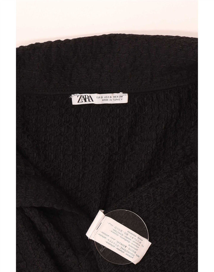 Zara Langærmet Polo Shirt til mænd Lille sort polyester