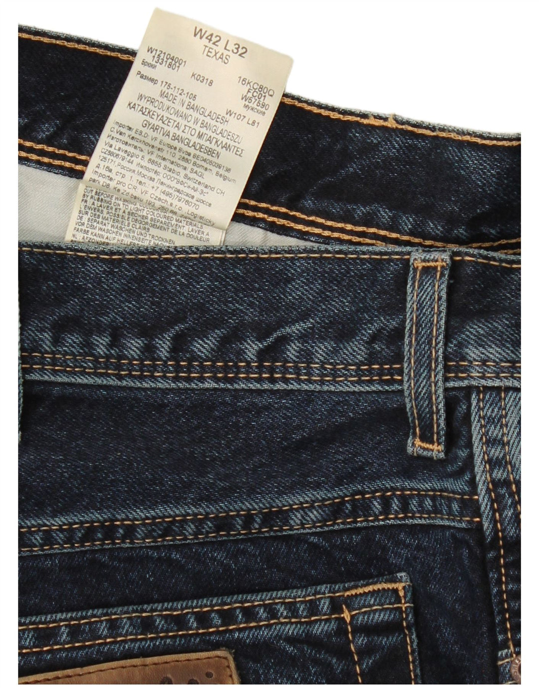 WRANGLER Herre Texas Capri Straight Jeans W42 L24 Marineblå Bomuld
