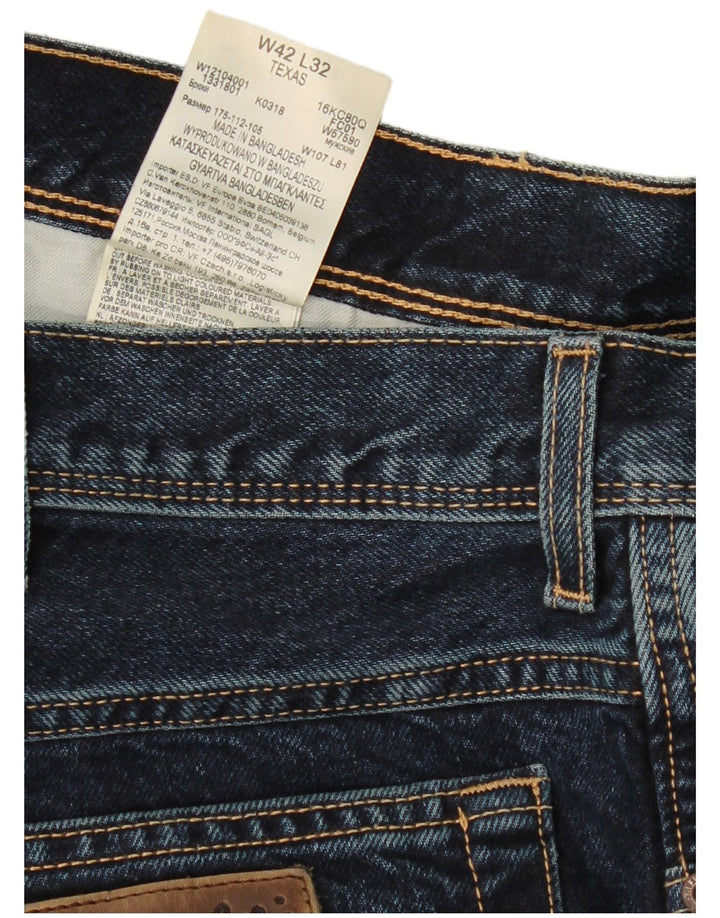 WRANGLER Herre Texas Capri Straight Jeans W42 L24 Marineblå Bomuld