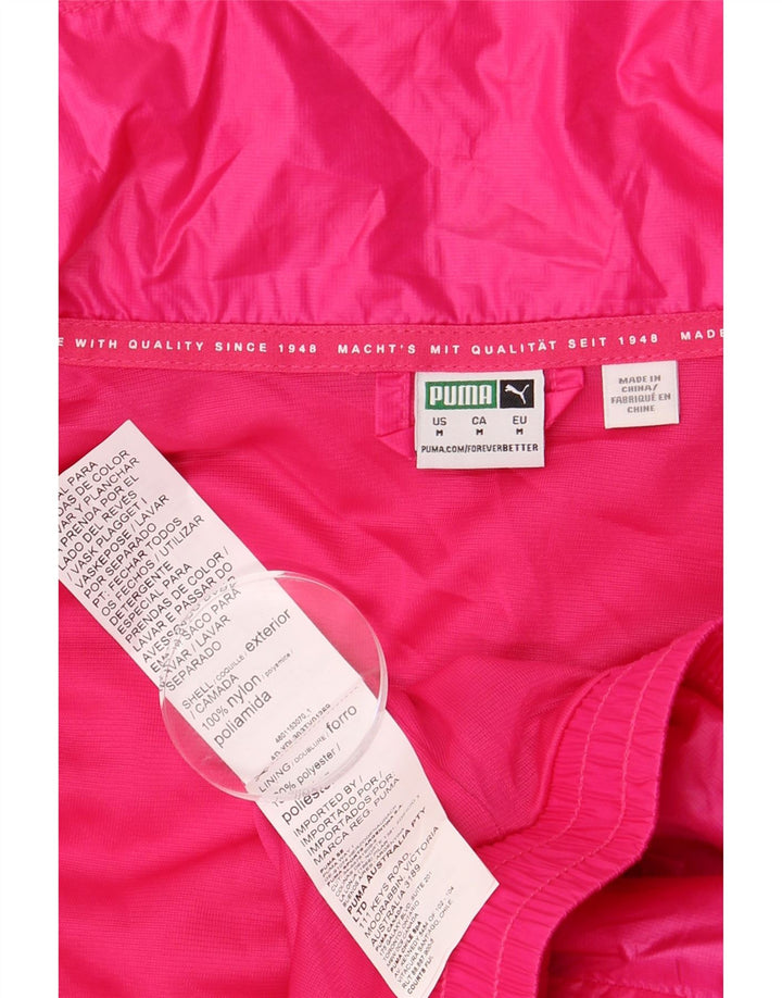 PUMA Womens Crop Oversized træningsdragt topjakke UK 14 Medium Pink Nylon