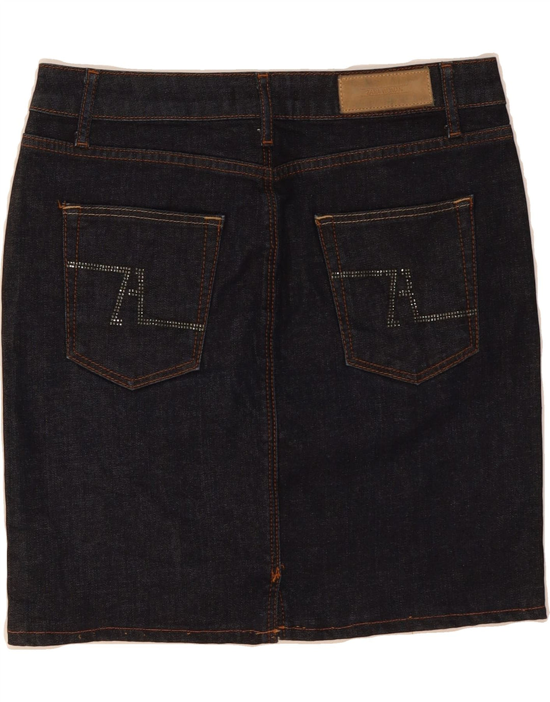 ZARA Womens Denim Skirt EU 40 Medium W30  Navy Blue Cotton Vintage Zara and Second-Hand Zara from Messina Hembry 