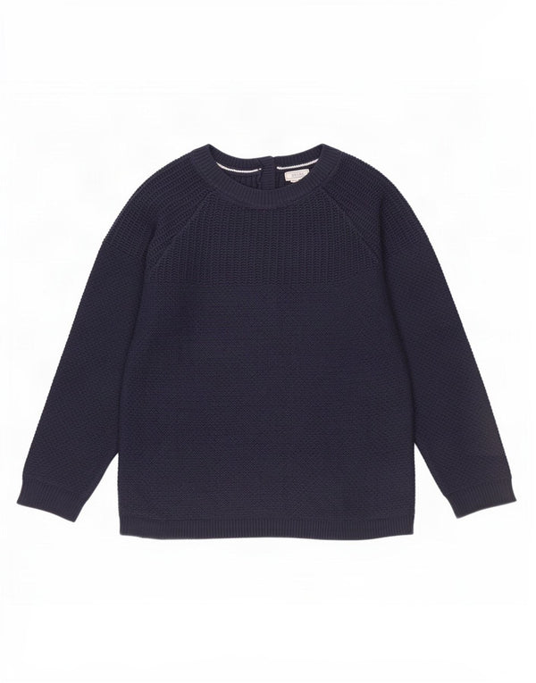 Fat Face Dame 3/4-ærmet Boat Neck sweater UK 12 Medium Navy Blue